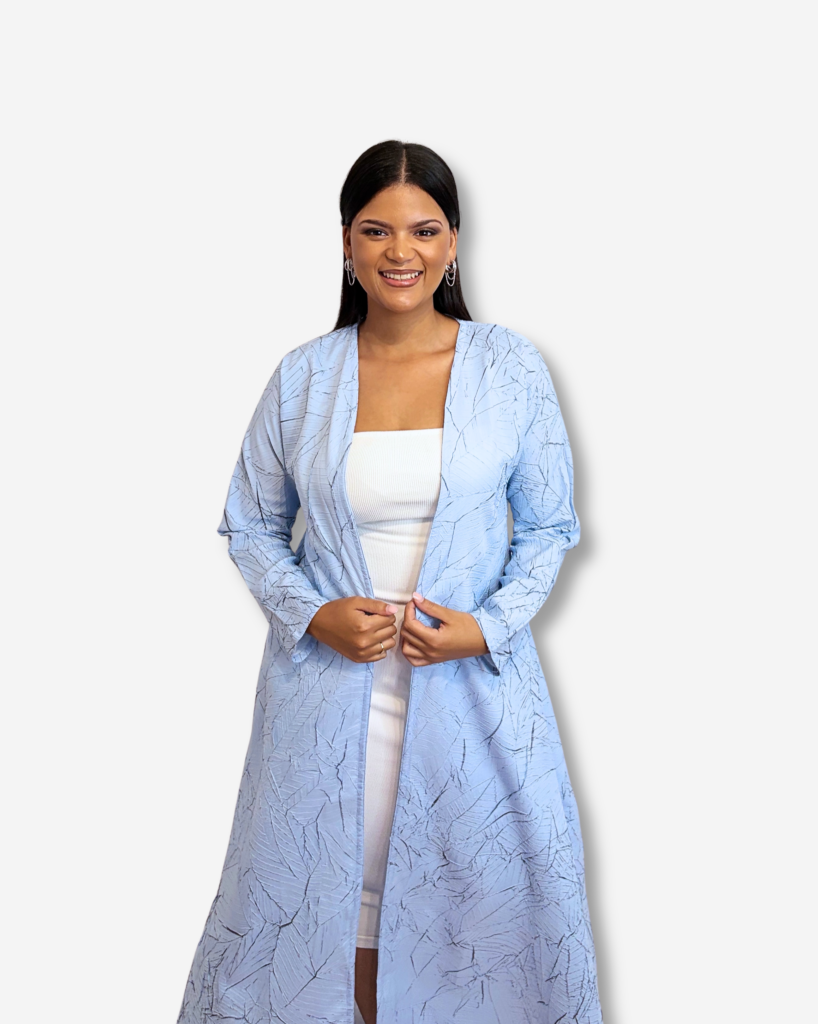 Sasha Open Abaya - Jacquard Pattern