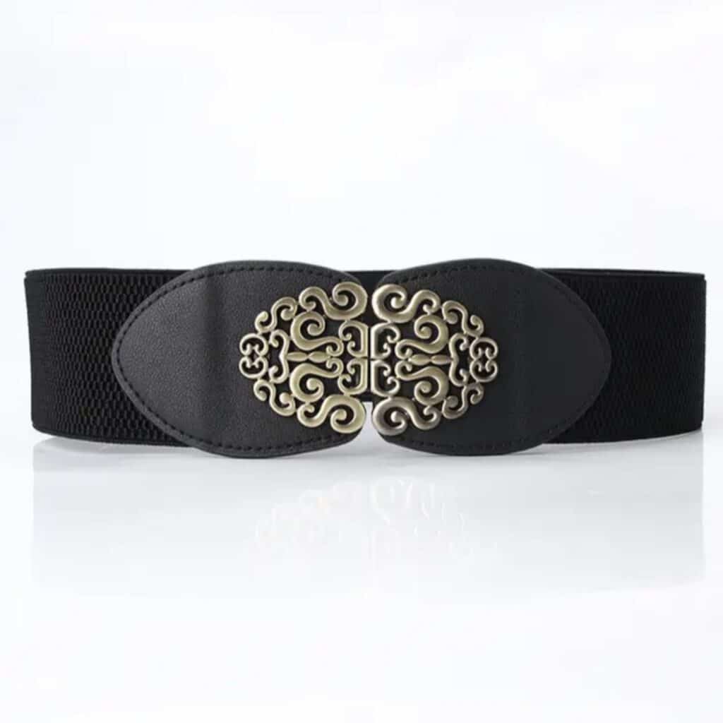 Retro Double-Buckle Elastic Belt by The Modest Fairy