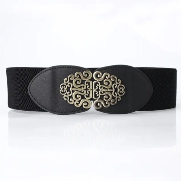 Retro Double-Buckle Elastic Belt by The Modest Fairy