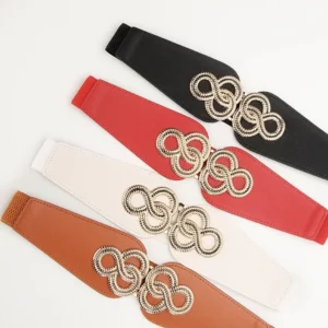 gold-girdle-buckle-elastic-belt